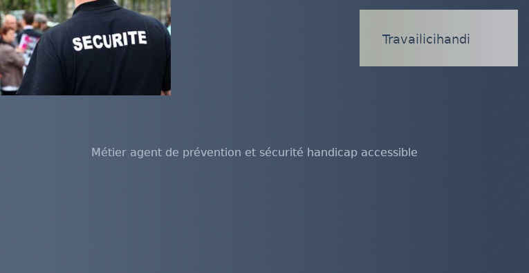 Métier agent de prévention et sécurité