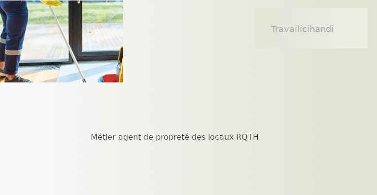 Métier agent de propreté de locaux